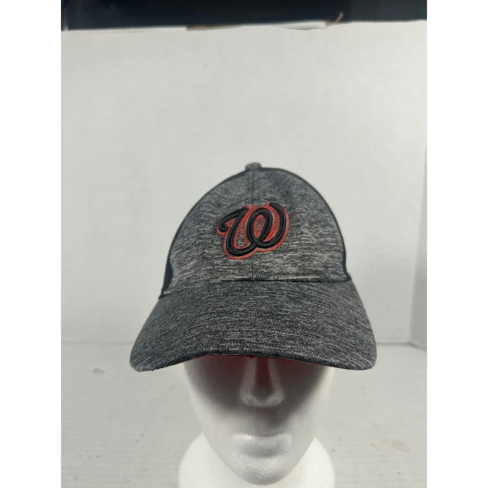 New Era Washington Nationals Youth MLB 9FORTY Adjustable Baseball Hat Grey Black